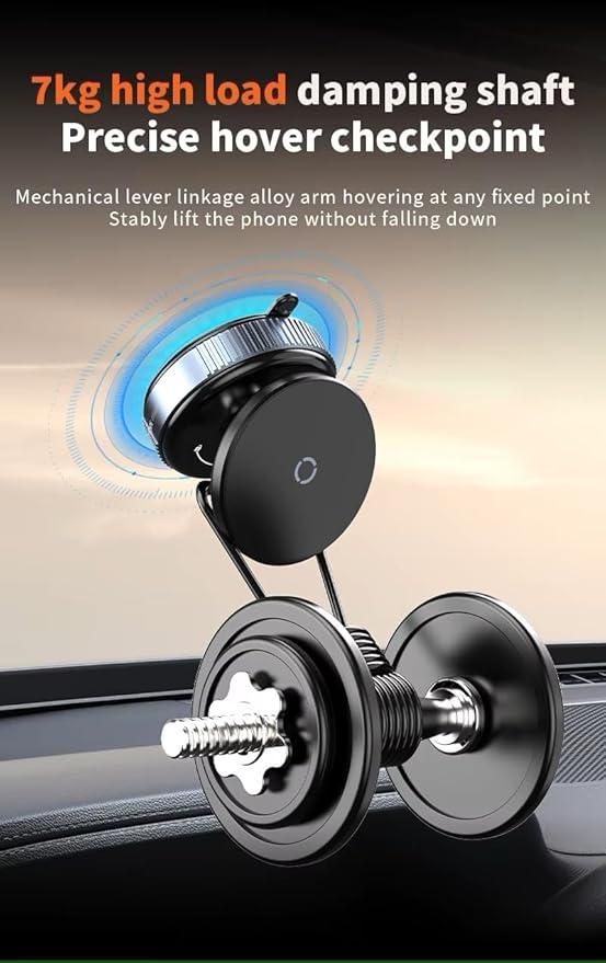 360° Vaccum Magnetic Phones Holder, Magnetic Car Phone Mount,Hands-Free Suction Cup Holder