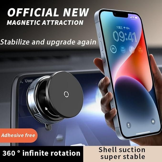 360° Vaccum Magnetic Phones Holder, Magnetic Car Phone Mount,Hands-Free Suction Cup Holder